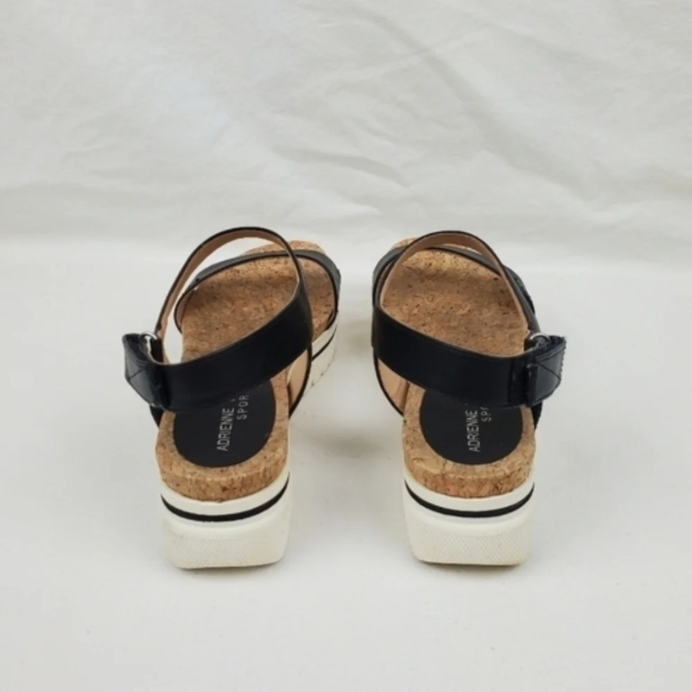 Adrienne vittadini Av-Doug black wedge sandals size 7.5M